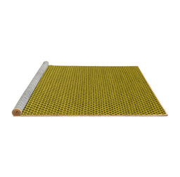 Sideview of Machine Washable Abstract Yellow Contemporary Rug, wshcon2184yw