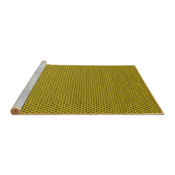 Sideview of Machine Washable Abstract Yellow Contemporary Rug, wshcon2184yw