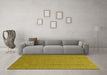 Machine Washable Abstract Yellow Contemporary Rug in a Living Room, wshcon2184yw