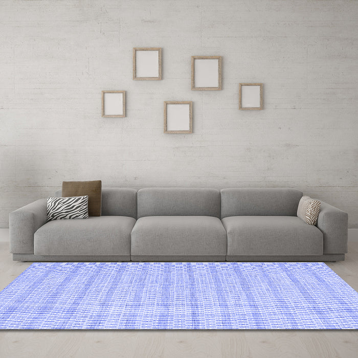 Machine Washable Abstract Blue Contemporary Rug in a Living Room, wshcon2185blu