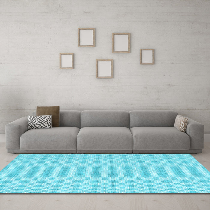Machine Washable Abstract Light Blue Contemporary Rug in a Living Room, wshcon2185lblu