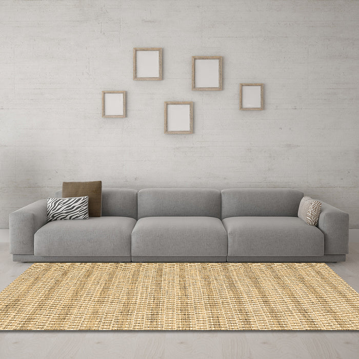 Machine Washable Abstract Brown Contemporary Rug in a Living Room,, wshcon2186brn