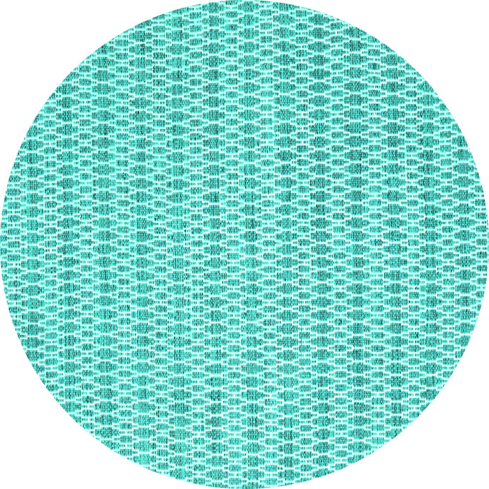 Round Machine Washable Abstract Turquoise Contemporary Area Rugs, wshcon2186turq