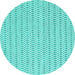 Round Machine Washable Abstract Turquoise Contemporary Area Rugs, wshcon2186turq