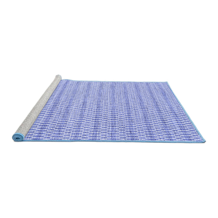 Sideview of Machine Washable Abstract Blue Contemporary Rug, wshcon2186blu