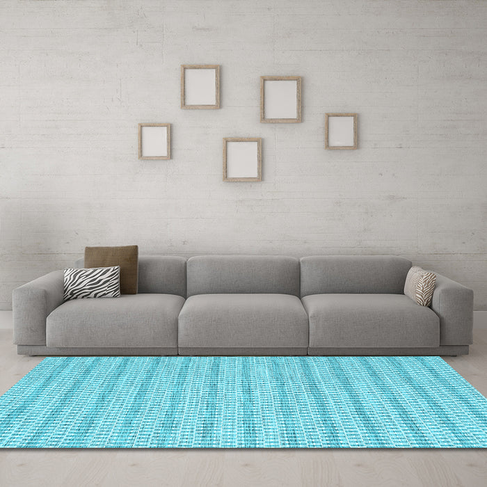 Machine Washable Abstract Light Blue Contemporary Rug in a Living Room, wshcon2186lblu