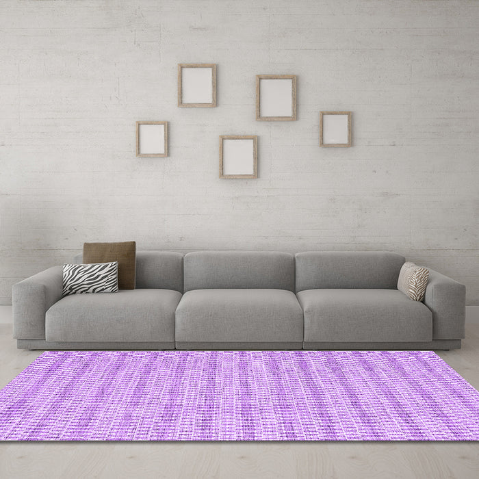 Machine Washable Abstract Purple Contemporary Area Rugs in a Living Room, wshcon2186pur
