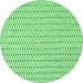 Round Machine Washable Abstract Emerald Green Contemporary Area Rugs, wshcon2186emgrn