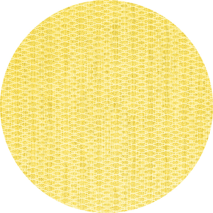 Round Solid Yellow Modern Rug, con2187yw