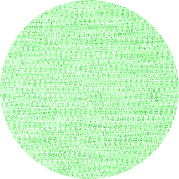 Round Machine Washable Solid Emerald Green Modern Area Rugs, wshcon2187emgrn