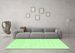 Machine Washable Solid Green Modern Area Rugs in a Living Room,, wshcon2187grn