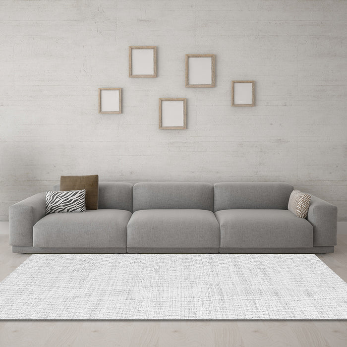 Machine Washable Solid Gray Modern Rug in a Living Room,, wshcon2187gry