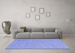 Machine Washable Abstract Blue Contemporary Rug in a Living Room, wshcon2188blu