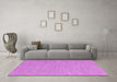 Machine Washable Abstract Pink Contemporary Rug in a Living Room, wshcon2188pnk