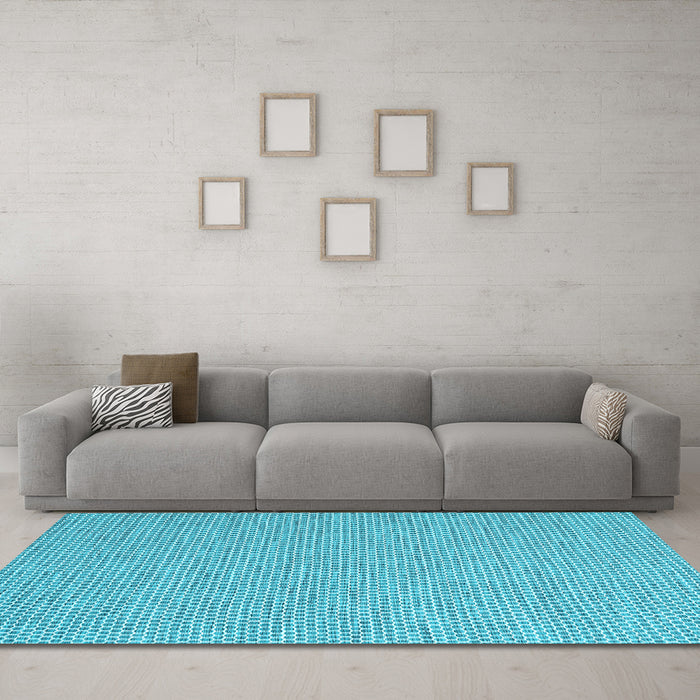 Machine Washable Abstract Light Blue Contemporary Rug in a Living Room, wshcon2188lblu