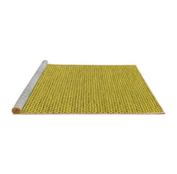 Sideview of Machine Washable Abstract Yellow Contemporary Rug, wshcon2188yw