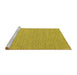 Sideview of Machine Washable Abstract Yellow Contemporary Rug, wshcon2188yw