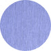 Round Abstract Blue Contemporary Rug, con2188blu