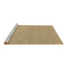 Sideview of Machine Washable Abstract Brown Contemporary Rug, wshcon2188brn