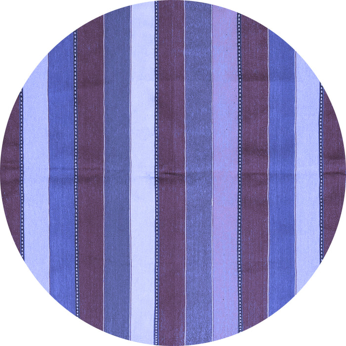 Round Oriental Blue Traditional Rug, con2189blu