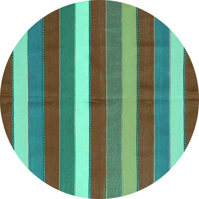 Round Oriental Turquoise Traditional Rug, con2189turq