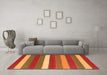 Machine Washable Oriental Orange Traditional Area Rugs in a Living Room, wshcon2189org