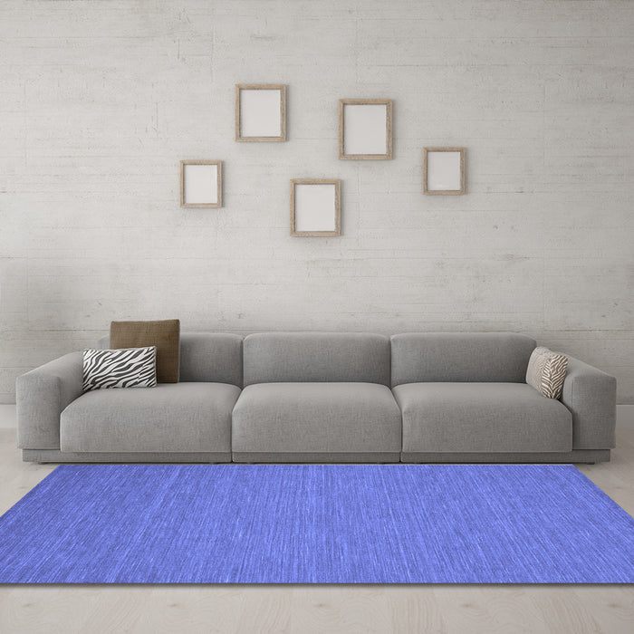 Machine Washable Abstract Blue Contemporary Rug in a Living Room, wshcon218blu