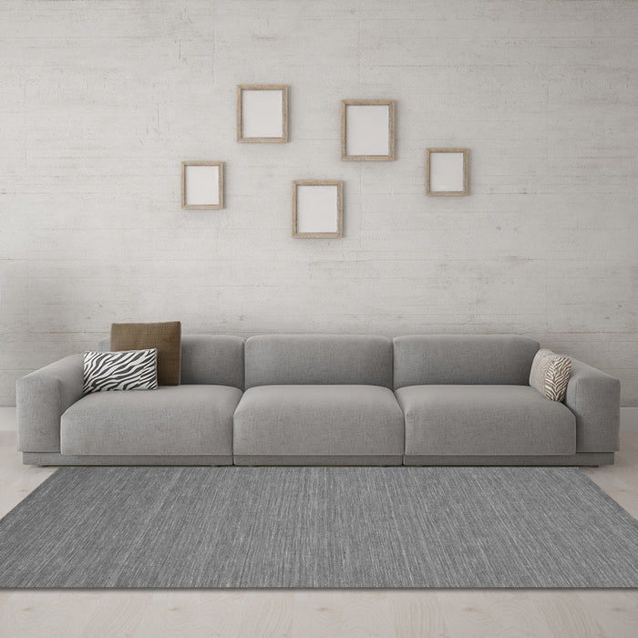 Machine Washable Abstract Gray Contemporary Rug in a Living Room,, wshcon218gry