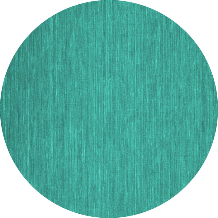 Round Machine Washable Abstract Turquoise Contemporary Area Rugs, wshcon218turq