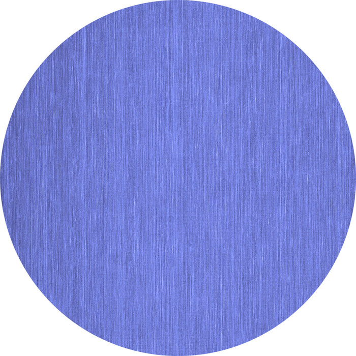 Round Abstract Blue Contemporary Rug, con218blu