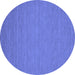 Round Abstract Blue Contemporary Rug, con218blu