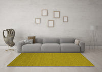 Machine Washable Abstract Yellow Contemporary Rug, wshcon218yw