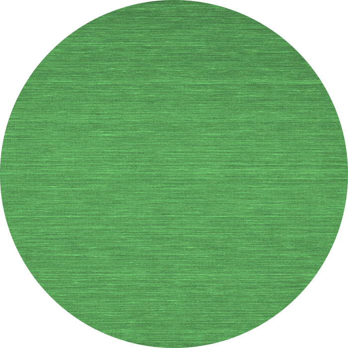 Round Machine Washable Abstract Emerald Green Contemporary Area Rugs, wshcon218emgrn