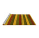 Sideview of Machine Washable Southwestern Yellow Country Rug, wshcon2190yw