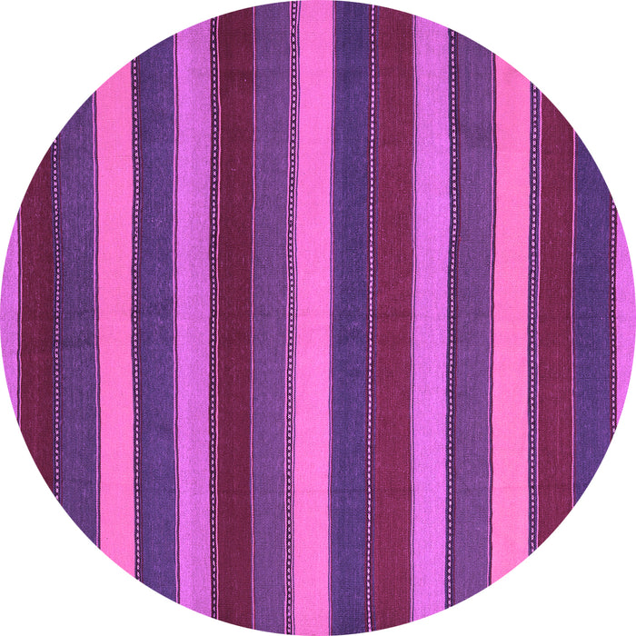 Round Machine Washable Southwestern Purple Country Area Rugs, wshcon2190pur