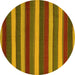 Round Southwestern Yellow Country Rug, con2190yw