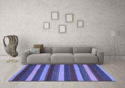 Machine Washable Southwestern Blue Country Rug in a Living Room, wshcon2190blu