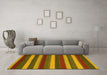 Machine Washable Southwestern Yellow Country Rug in a Living Room, wshcon2190yw