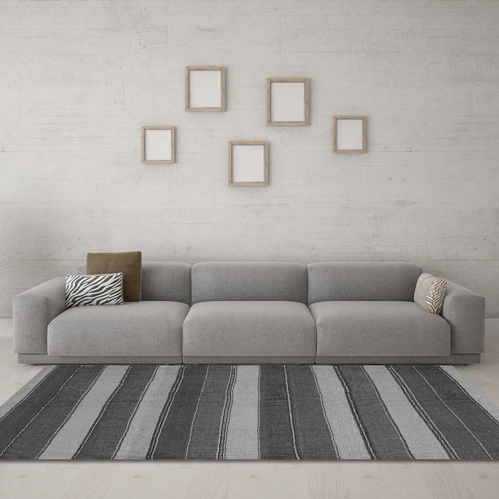 Machine Washable Southwestern Gray Country Rug in a Living Room,, wshcon2190gry