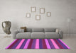 Machine Washable Southwestern Purple Country Area Rugs in a Living Room, wshcon2190pur