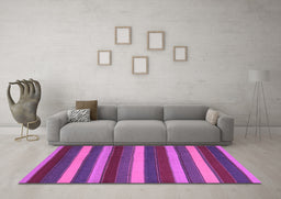 Machine Washable Southwestern Purple Country Area Rugs in a Living Room, wshcon2190pur