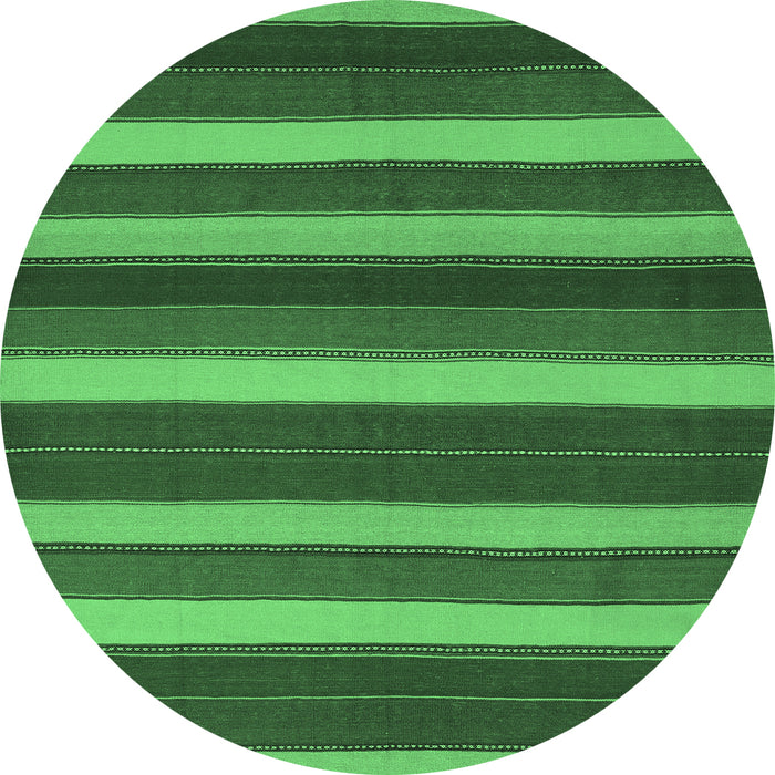 Round Southwestern Emerald Green Country Rug, con2190emgrn