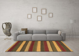 Machine Washable Southwestern Brown Country Rug in a Living Room,, wshcon2190brn
