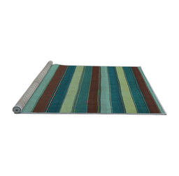 Sideview of Machine Washable Southwestern Light Blue Country Rug, wshcon2190lblu