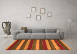 Machine Washable Southwestern Orange Country Area Rugs in a Living Room, wshcon2190org