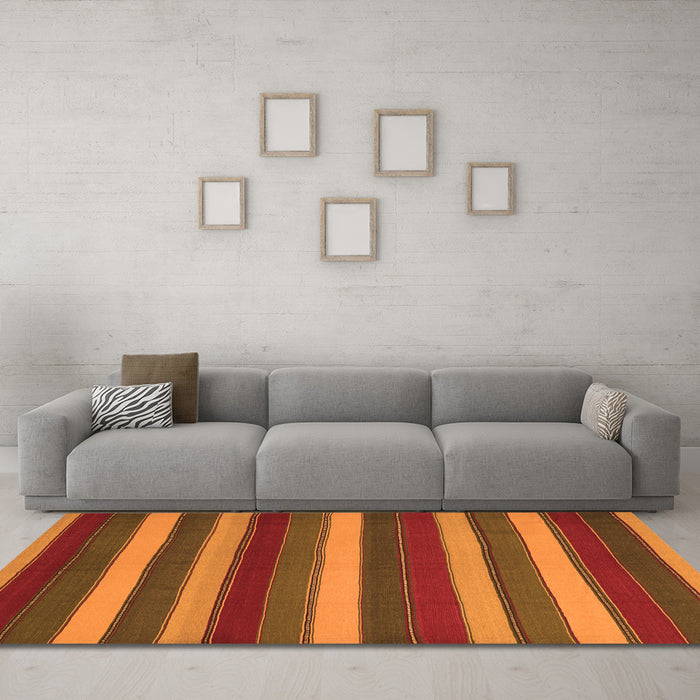 Machine Washable Southwestern Orange Country Area Rugs in a Living Room, wshcon2190org