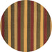 Round Machine Washable Southwestern Brown Country Rug, wshcon2190brn