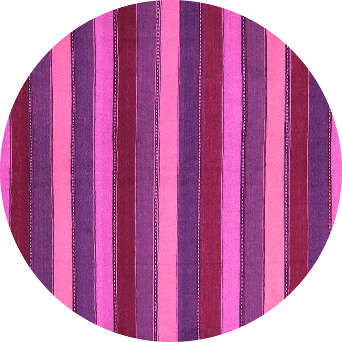 Round Machine Washable Southwestern Pink Country Rug, wshcon2190pnk