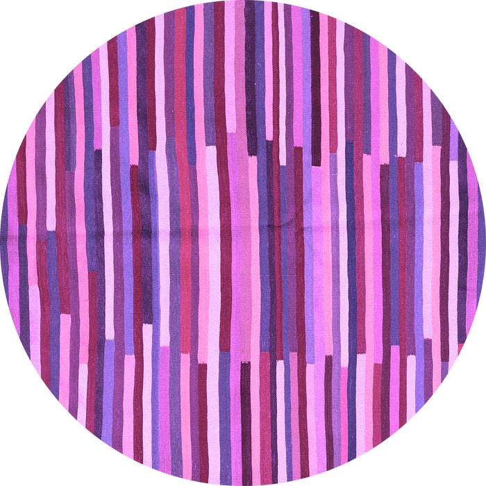 Round Machine Washable Southwestern Purple Country Area Rugs, wshcon2191pur