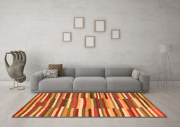 Machine Washable Southwestern Orange Country Area Rugs in a Living Room, wshcon2191org